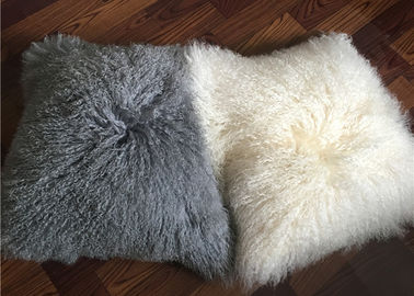 Çin koyun kıvırcıklığı yün yastık kılıfı moğol yünü yastık örtüsü kuzu derisi yastık Tedarikçi