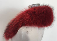Kırmızı Renk Gerçek Rakun Kürk Hood Trim / Palto Kürk Yaka 70 * 22cm