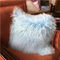 Özel Made% 100 Uzun saçlı Moğol kuzu kürk yastık 45x45cm boyalı renkler ücretsiz örnekler Tedarikçi