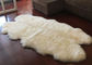 Dört Kabuk Büyük Avustralya Koyun Kazak Halı Elde Taşı Dayanıklı Fildişi Beyaz 120 * 180cm Tedarikçi