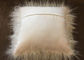 Moğolistan kürk yastık Doğal Beyaz Uzun Saç Tibet Koyun Cilt Yastık Kılıfı 40cm Tedarikçi
