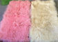 Moğolca Sheepskin Halı% 100 Gerçek Koyunyağı Yün 60 * 120cm Boyalı Pembe Renksiz Numuneler Tedarikçi