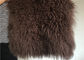 Gerçek Moğolistan koyun derisi kahverengi atın Uzun saçlı PIllow Çift Taraflı Kürk Tedarikçi