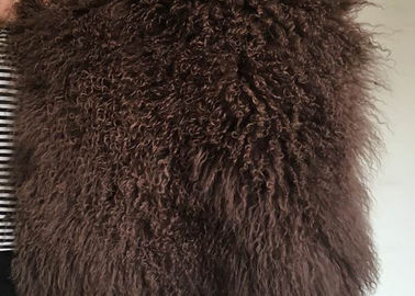 Çin Bebeğin Fotoğrafı İçin Kahverengi Boyalı Dikdörtgen Moğol Ayaklı Halı Örgü Kürkü Tedarikçi