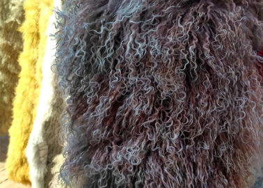 Çin Gerçek Uzun saç Sheepskin Gerçek Moğol lambswool kıvırcık koyun kürk battaniye Tedarikçi