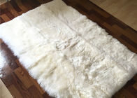 120 * 180cm Kare Krem Avustralya Koyun Kazak Halı Yumuşak Uzun Yün Kaymayan Kaymaz Sırtı ile
