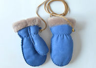 Sıcak Kibar Gerçek Bebek Erkek / Kız Kış için Şeritli Sheepskin Eldivenler