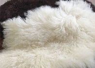 Uzun Saçlar Doğal kıvırcık koyun yünü Moğolistan beyaz kürkü Materiral yatak atma