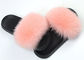 Özel Renkli Kadınlar Fox Fur Slippers Bulanık Saçlı Sandalet / Kauçuk Taban Tedarikçi