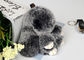 El yapımı Kabarık Sevimli Tavşan Kürk Anahtarlık Siyah Renkli / Beyaz İpuçları Tedarikçi